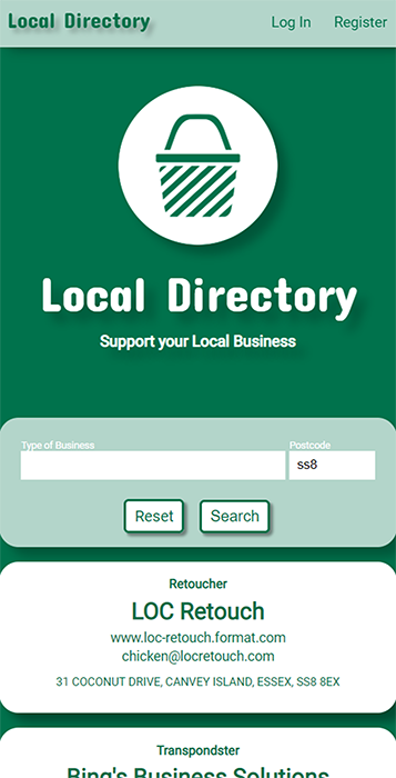 Local Directory Mobile View